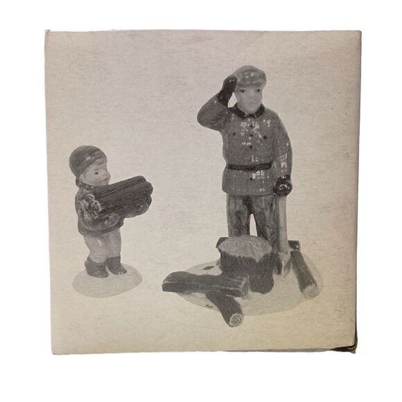 Department Dept 56 Woodsman Boy Snow Village Figures Porcelain Ceramic Winter - Picture 3 of 16